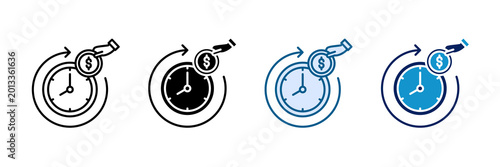 Schilderij op canvas Deposit Processing Icon Set Multiple Style Collection