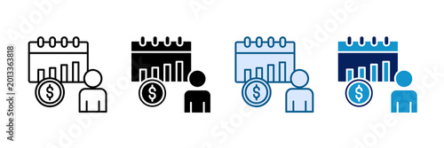 Income Per Capita Icon Set Multiple Style Collection