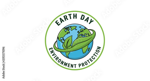 Canvas-taulu Earth Day Environment Protection Logo.