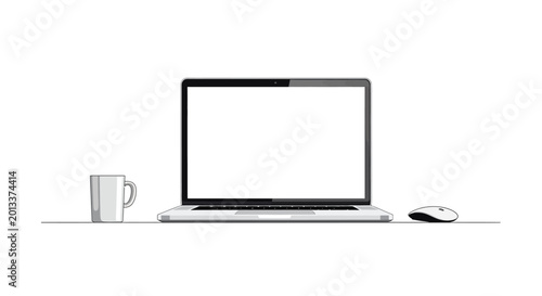Laptop computer on a desk.