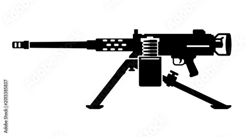 Fotografie Machine gun on a tripod stand.