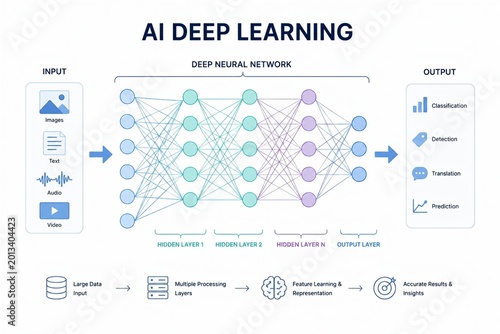AI Deep Learning Neural Network Infographic