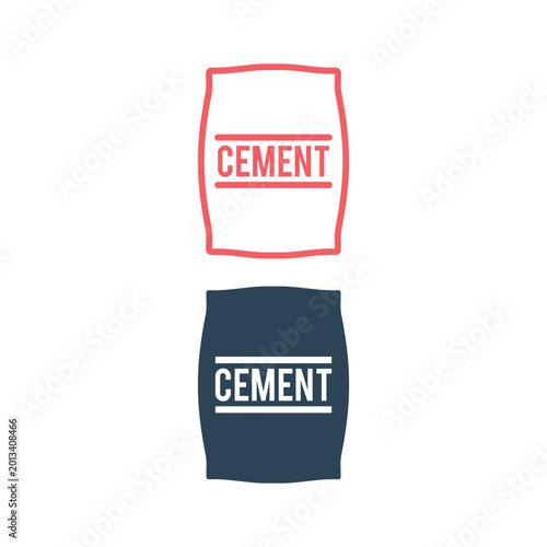 Cement bag icons set vector isolated illustration industrial signage template design trendy