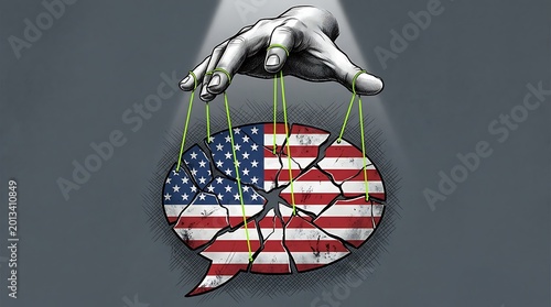 Naklejka american flag on the head