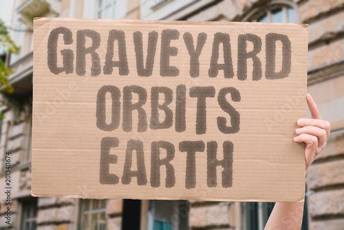 Canvas Print "Graveyard Orbits Earth" Defunct hardware perpetually circles Earth posing ongoing collision risk