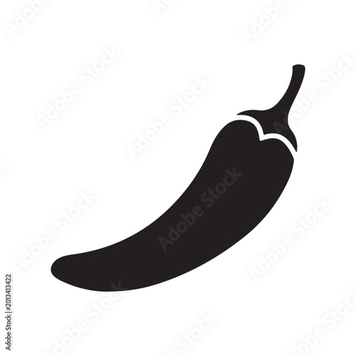 Obraz na plátně Dry spicy pepper silhouette icon vector illustration on white background