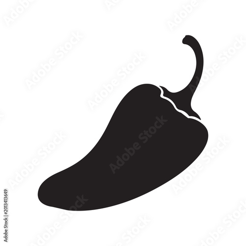 Φωτογραφία Dry spicy pepper silhouette icon vector illustration on white background