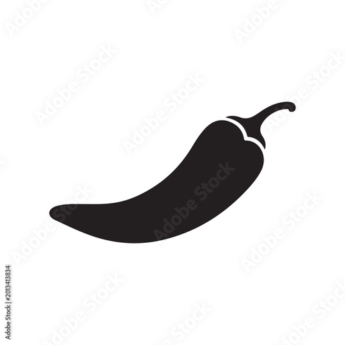 Obraz na plátně Dry spicy pepper silhouette icon vector illustration on white background