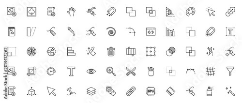 Schilderij op canvas Vector editing tools icon set