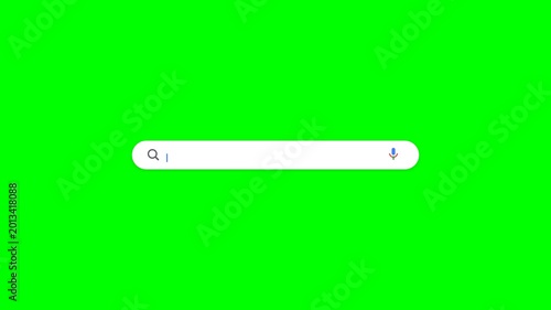 Search Bar Web Browser Interface Animation for Video Editing Green Screen