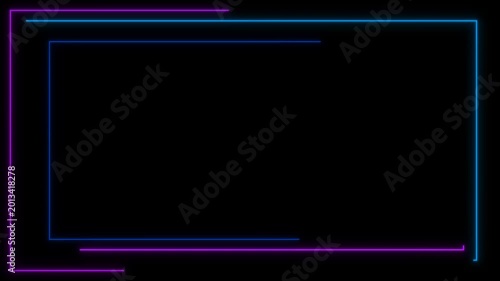 Neon Abstract Frame Background for Streaming Video Editing Animated Loop 4K