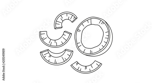 Schilderij op canvas Disassembled Analog Watch Parts on White Background.