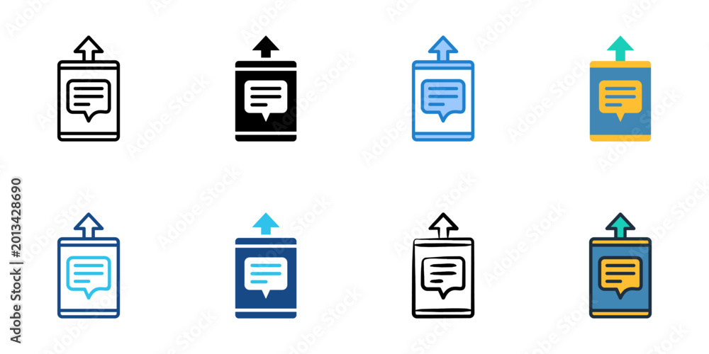 Fototapeta premium Elevator pitch icons set multiple style collection. Editable stroke