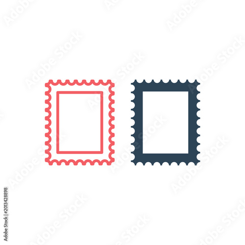 Postage stamp icons set vector illustration.
