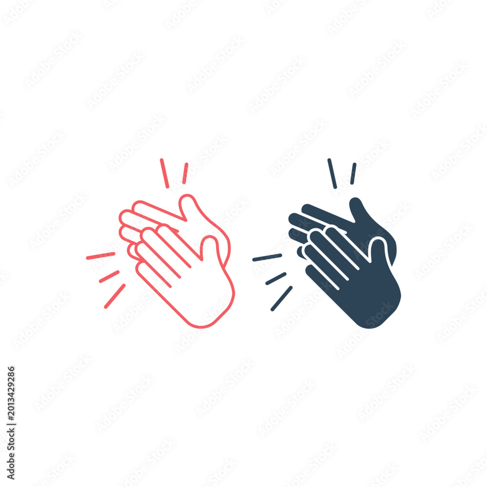Obraz premium Applause icons set, clap hand gesture template illustration.
