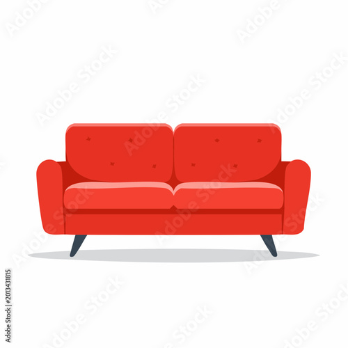 Modern Red Sofa Illustration