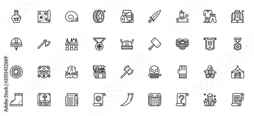 Fotografie Fancy Vikings game icon set
