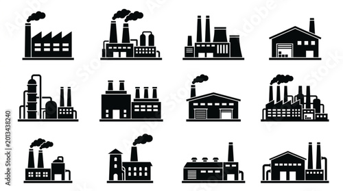 Industrial factory buildings and facilities.