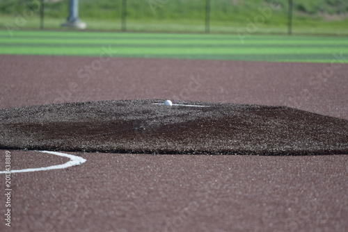 Baseball on a Pitcher Mound