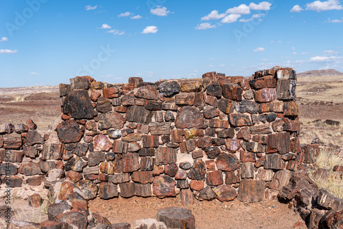 Canvas Print Agate House, reconstructed Puebloan building in Petrified Forest National Park, Arizona