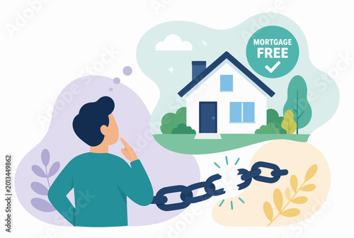 Man Planning Financial Freedom and Mortgage Free Home Ownership