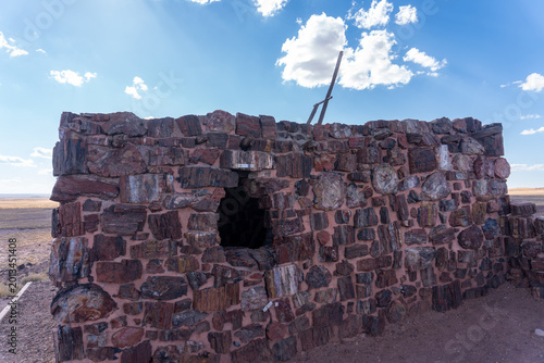 Bild auf Leinwand Agate House, reconstructed Puebloan building in Petrified Forest National Park, Arizona