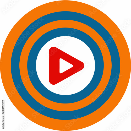 Free Download Colorful Play Button Icon on White Background - GFXLoad
