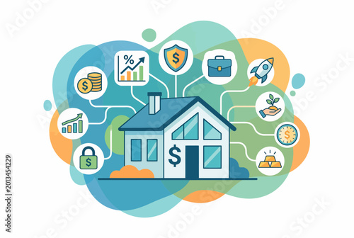 Cuadro en lienzo Wealth Management and Real Estate Investment Strategy Concept