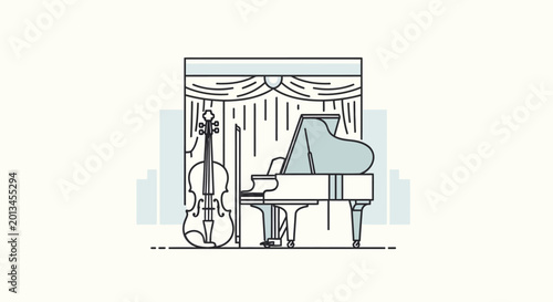 Konstfotografi Piano and Violin Musical Instruments.