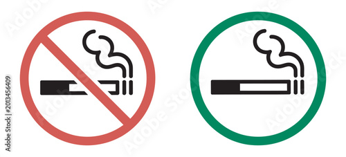Free Download No Smoking Vaping Allowed Sign Icon Set Vector Illustration - GFXLoad