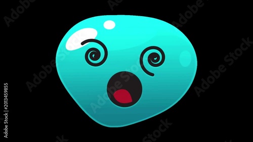Cute Dizzy Blue Blob Emoji Cartoon Expression video
