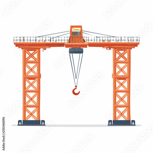 Orange Gantry Crane Illustration