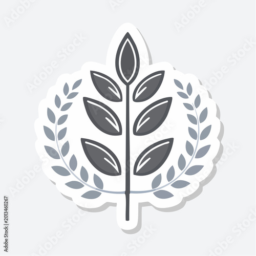 Wheat stalk and laurel wreath icon