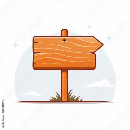 Wooden Directional Signpost with Arrow