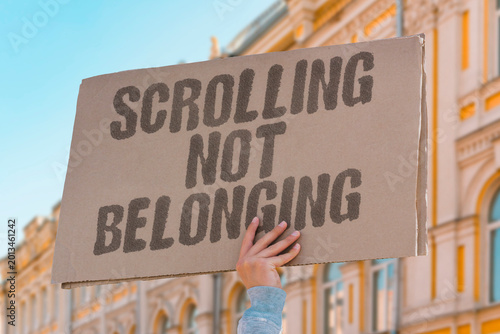Bild auf Leinwand "Scrolling Not Belonging" Endless feed consumption does not replicate authentic social belonging