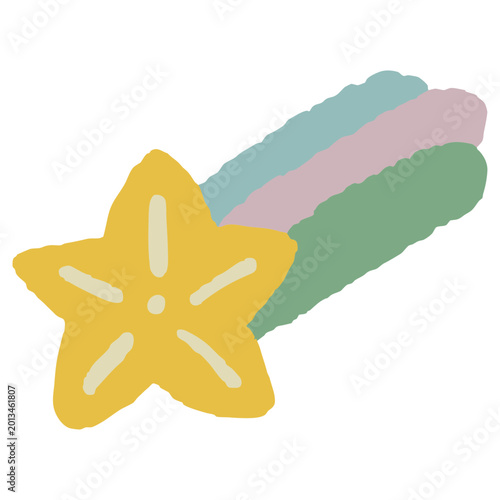 手描き風の流れ星イラスト 七夕や夜空のデザインに使えるかわいい素材