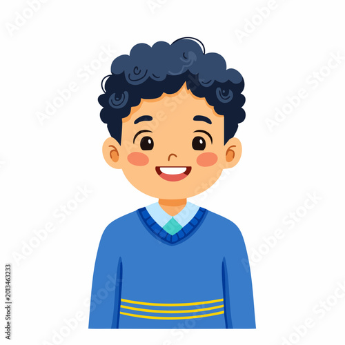 Fotografía Smiling young boy with curly hair.