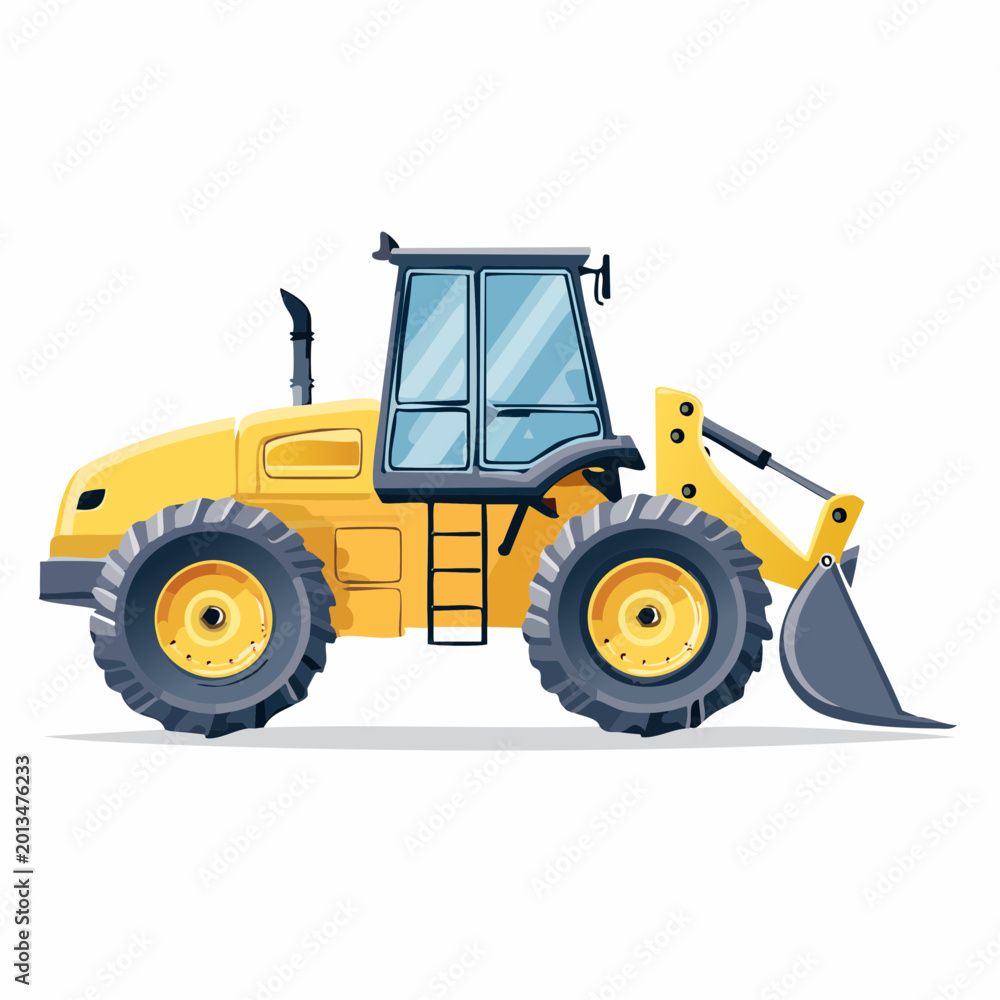 Obraz premium Yellow Front Loader Construction Vehicle Illustration