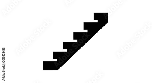 Bild auf Leinwand Staircase icon symbolizes the upward progression and structured path toward achieving personal or professional success goals