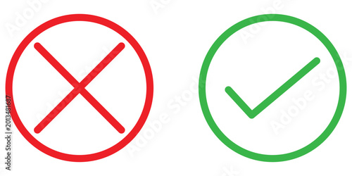 Free Download Check mark and cross mark icon set. Green checkmark and red cross vector symbols. Correct and wrong buttons. Vote pictogram. Yes and No illustration. Checkbox icon isolated eps10. - GFXLoad