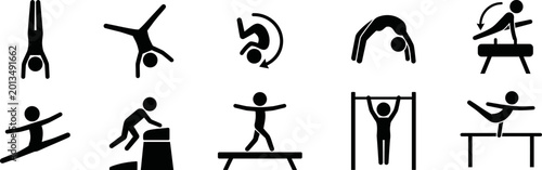 Foto Gymnastics Icons A Collection of Sports and Fitness Movements