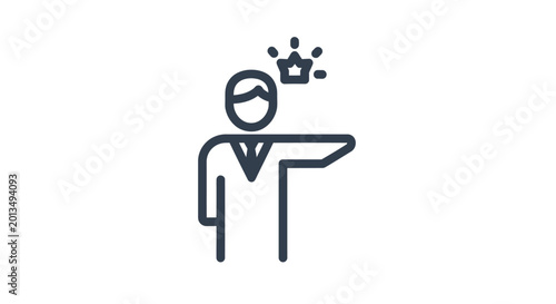 Foto Simple line drawing of angry businessman.