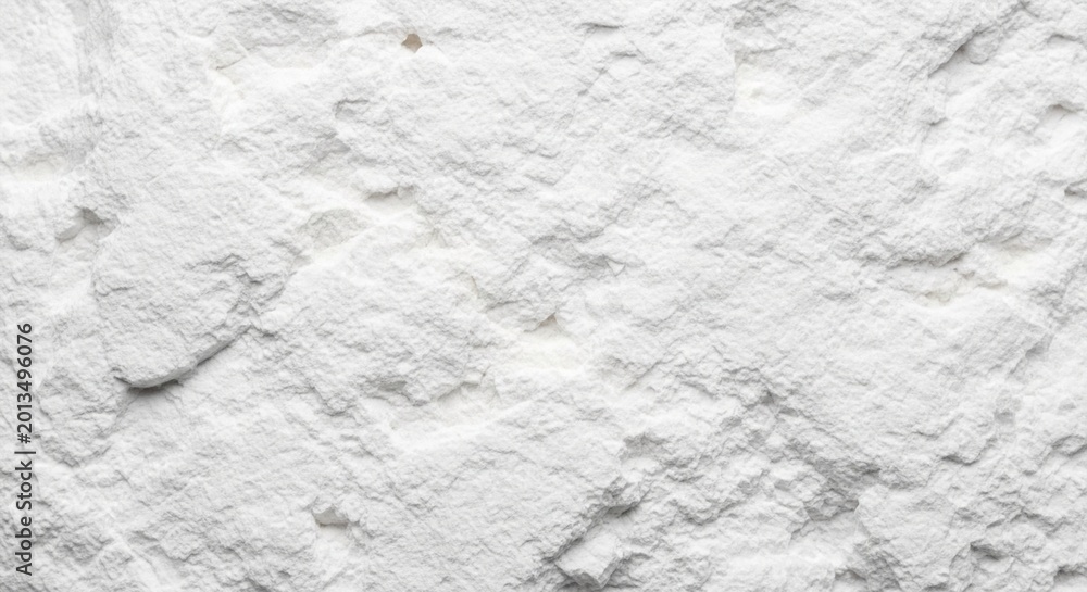 Obraz premium White powder texture with rough surface and shadows, abstract background