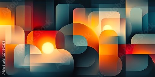 Abstract Geometric Pattern with Warm Colors and Soft Lighting for Digital Art and Modern Design
