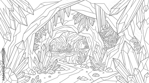 Принти на полотні Crystal cave with large crystals.