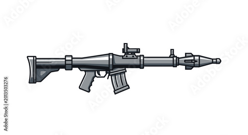 Bild auf Leinwand Rifle with scope and silencer attached.