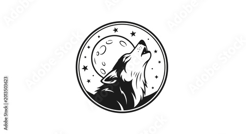 Photos Wolf Howling at Moon Animal.