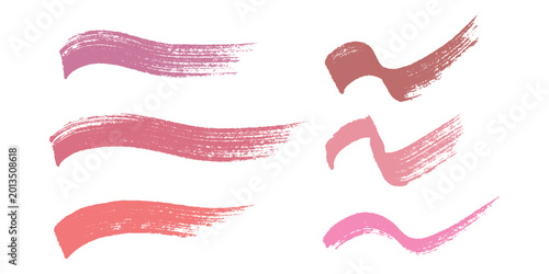 Foto Set of brush paint stroke texture swatch Hand painted background Ink scribble da
