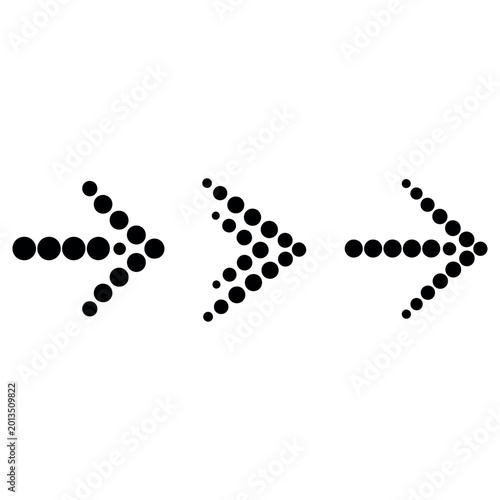three ascending growth arrows with circular nodes vector illustration