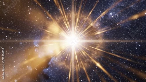 Starry sky with bright central star symbolizing conceptual art and dynamic energy